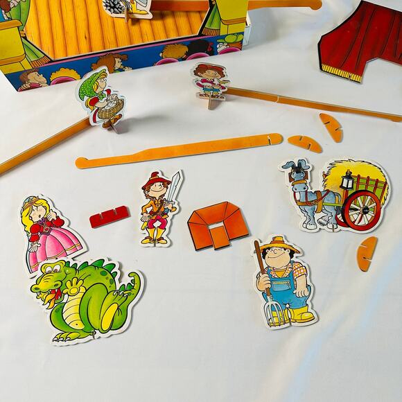 Vintage 80s Theatre Dual-Sided Medieval Fairy Tale Set Made in Spain - Picture 6 of 16